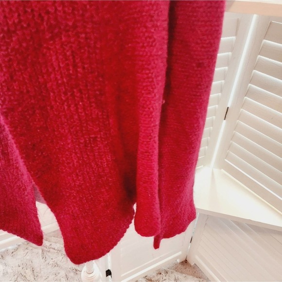 EILEEN FISHER RED CARDIGAN WOOL/CASHMERE BLEND SIZE MED - Picture 7 of 7